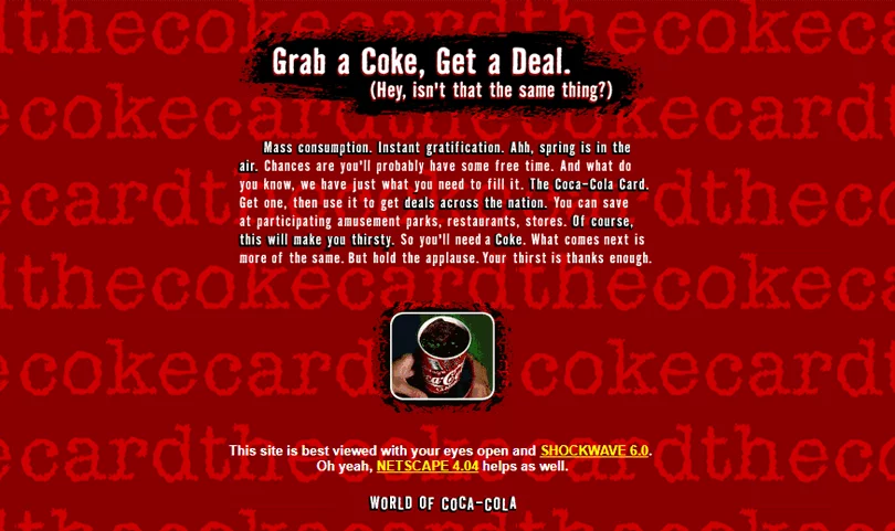 Top 10 worst 90s website designs coca-cola
